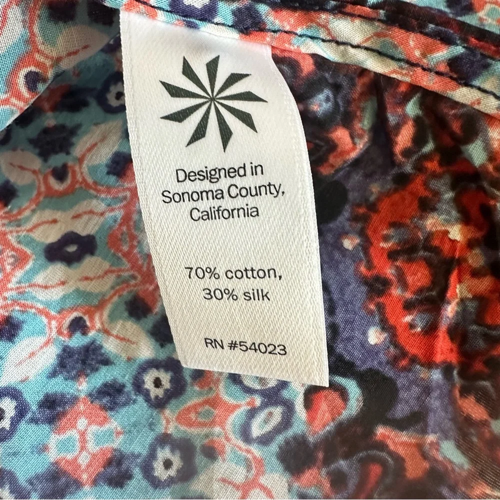 Athleta High Desert multicolored cotton silk blend kimono swim cover-up. Size S.